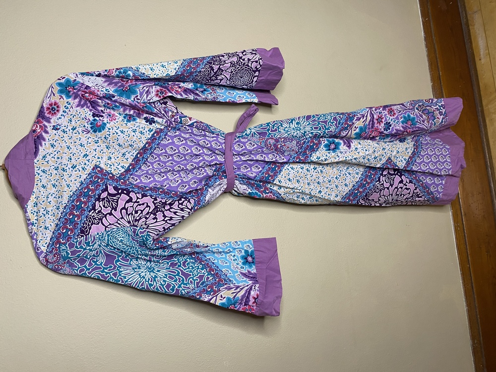 Soft Surroundings Purple Patchwork Robe - Picture 12 of 13